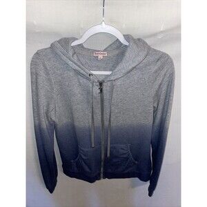 Juicy Couture Fashion Hoodie Women’s Size Small Gray Cotton Blend Drawstring Zip